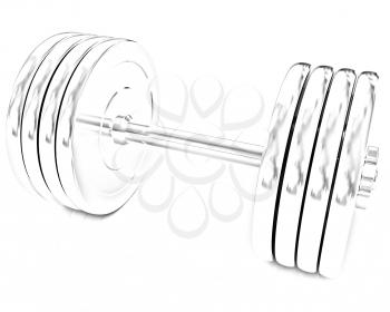 Metal dumbbell on a white background