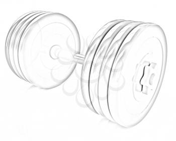 Colorful dumbbell on a white background