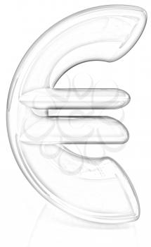 3d illustration of text 'euro' on a white background