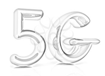 5g internet network. 3d text