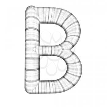 Wooden Alphabet. Letter B on a white background
