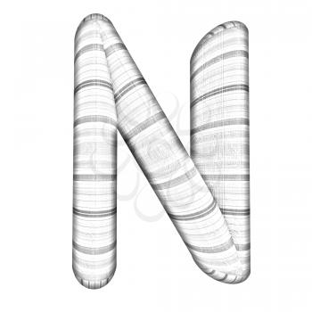 Wooden Alphabet. Letter N on a white background
