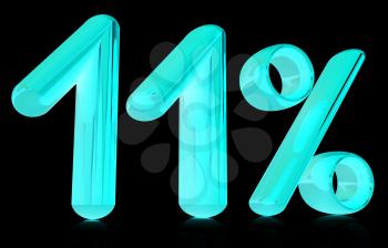 3d 11 - eleven percent on a black background