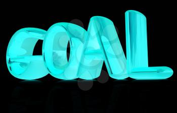 The word Goal on a black background