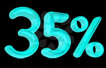 3d 35 - thirty five percent on a black background