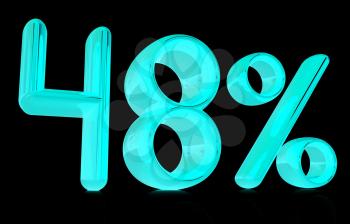 3d 48 - forty eight percent on a black background