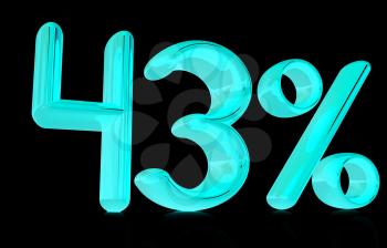 3d 43 - forty three percent on a black background