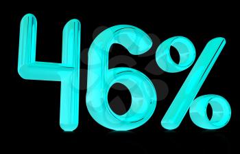 3d 46 - forty-six percent on a black background