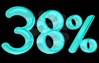 3d 38 - thirty eight percent on a black background