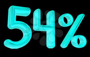 3d 54 - fifty four percent on a black background