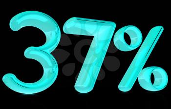 3d 37 - thirty seven percent on a black background