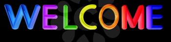 3d colorful text welcome on a black background