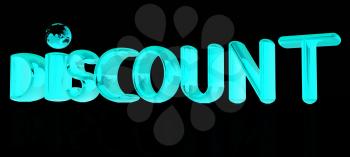 3d metal text discount on a black background