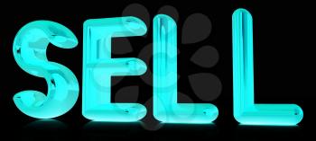 sell 3d text on a black background