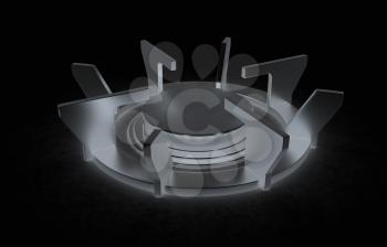 3d Gas Ring on a black background