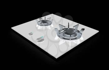 3d gas-stove on a black background