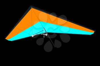 Hang glider isolated on a black background