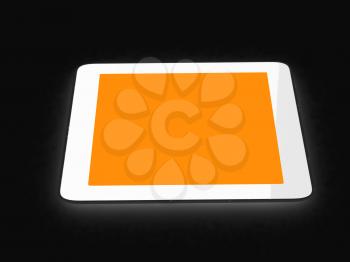 tablet pc on a black background