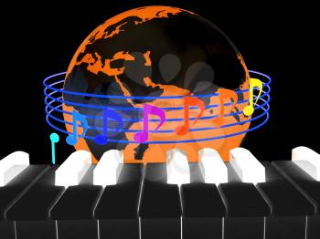 Global Music. Isolated on black background
