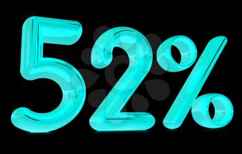 3d 52 - fifty two percent on a black background