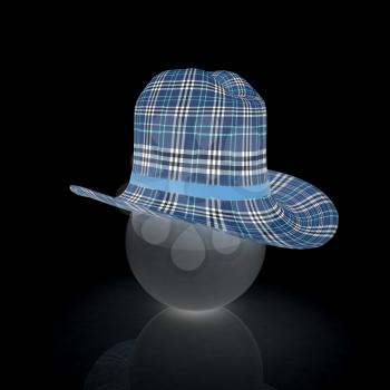 3d hats on white ball. Sapport icon on a black background
