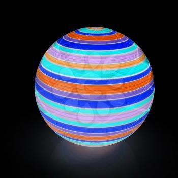 3d colored ball on a black background