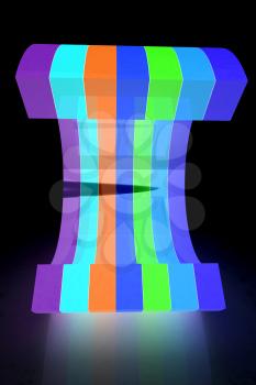 3d colorful abstract shape on a black background