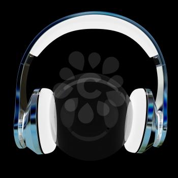 headphones icon on a black background