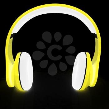 Headphones icon on a black background