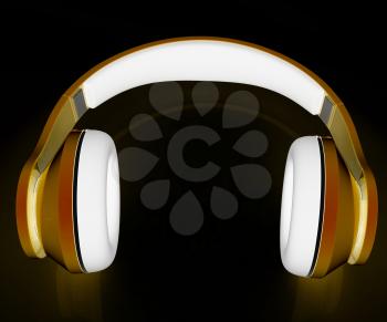 3d illustration of blue headphones on white background. This is the best detail renderer 