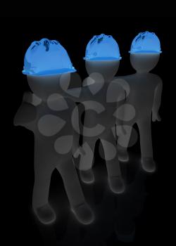 3d mans in a hard hat with thumb up on a white background