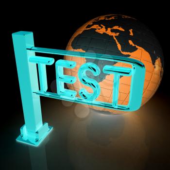 Global test with erth and turnstile on a white background