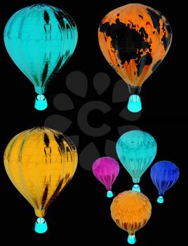 Air Balloons set on a white background