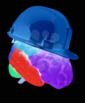hard hat on brain