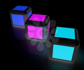 Abstract colorfull blocks 3d