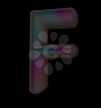 Glossy alphabet. The letter F