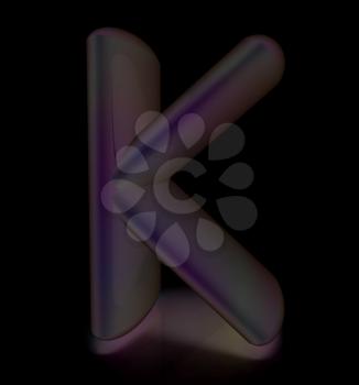 Glossy alphabet. The letter K