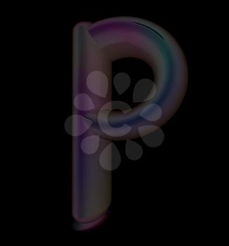 Glossy alphabet. The letter P