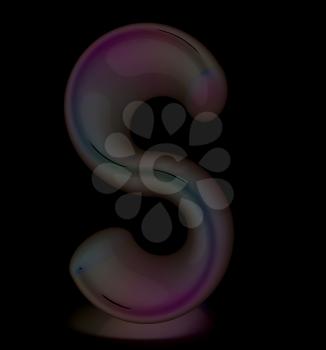 Glossy alphabet. The letter S