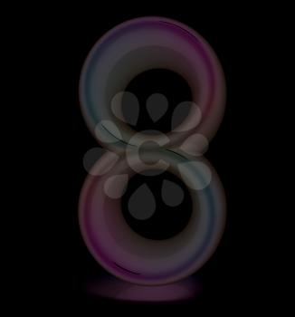 Glossy 3d number eight