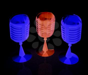3d rendering of a microphones