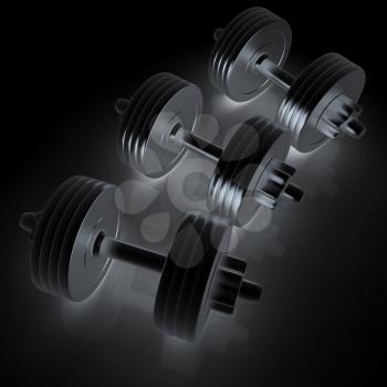 Metall dumbbells on a white background