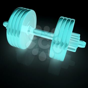 Colorful dumbbells on a white background