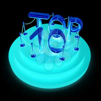 Top ten icon on white background. 3d rendered image 