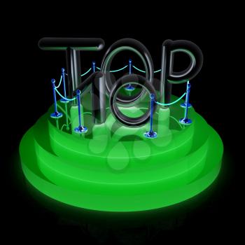 Top ten icon on white background. 3d rendered image 