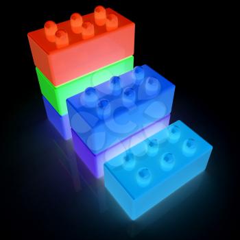 Building blocks efficiency concept on white 