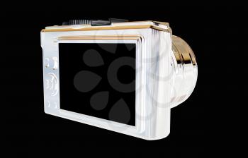3d illustration of photographic camera on white background