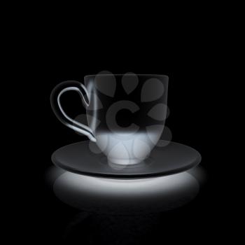 Cup on a saucer on white background 
