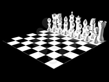 Chessboard with chess pieces