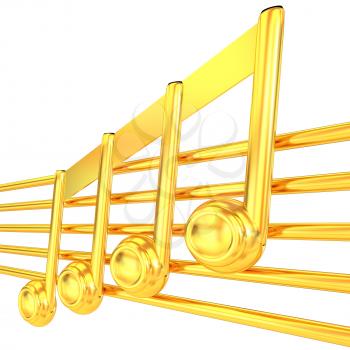 3D music note on staves